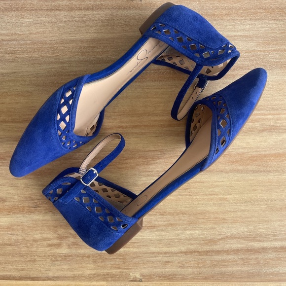 Jessica Simpson Suede Blue Zuka flats, size 7.5M/37.5 - Picture 4 of 8